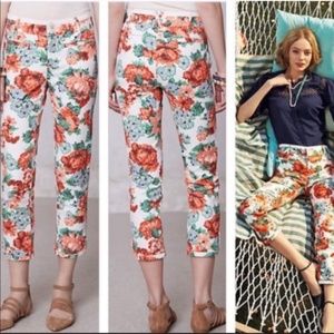 Cartonnier Anthropologie Floral Capri Pants sz 10